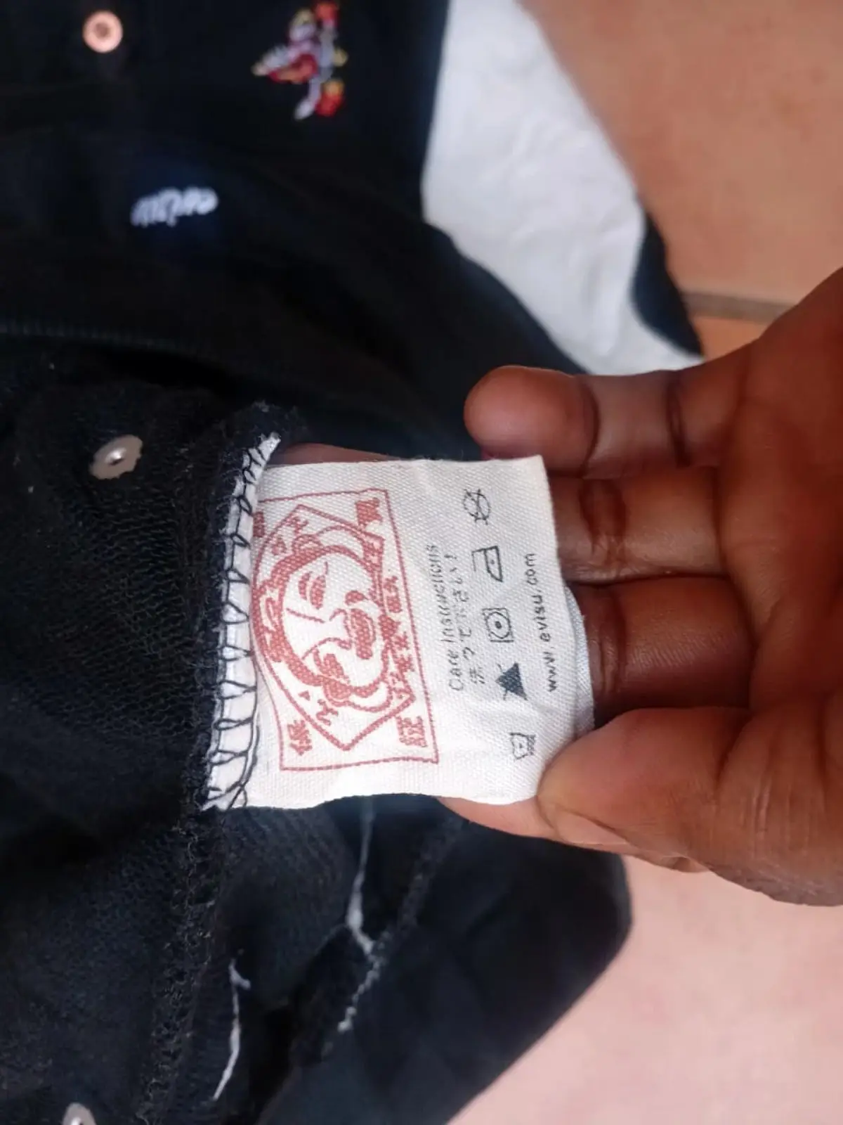 Evisu Black Embroidered Joggers