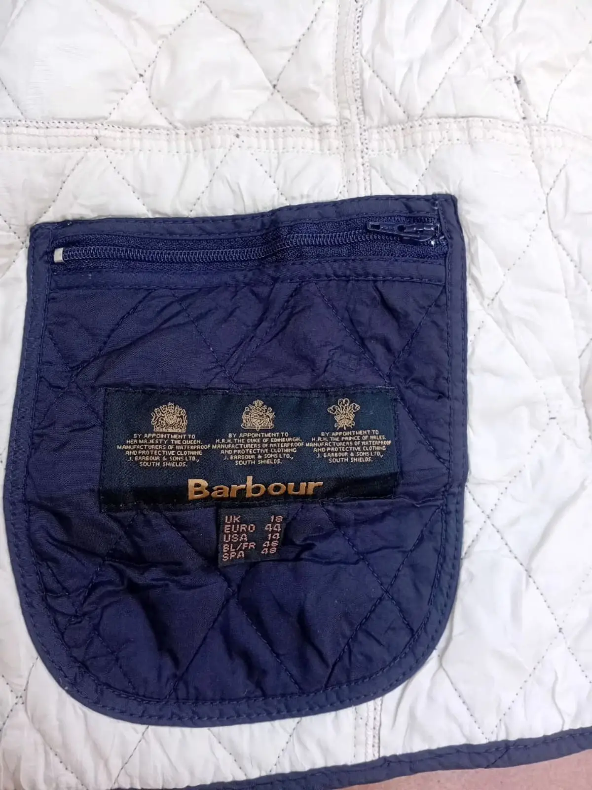 Barbour Quilted Navy Jacket