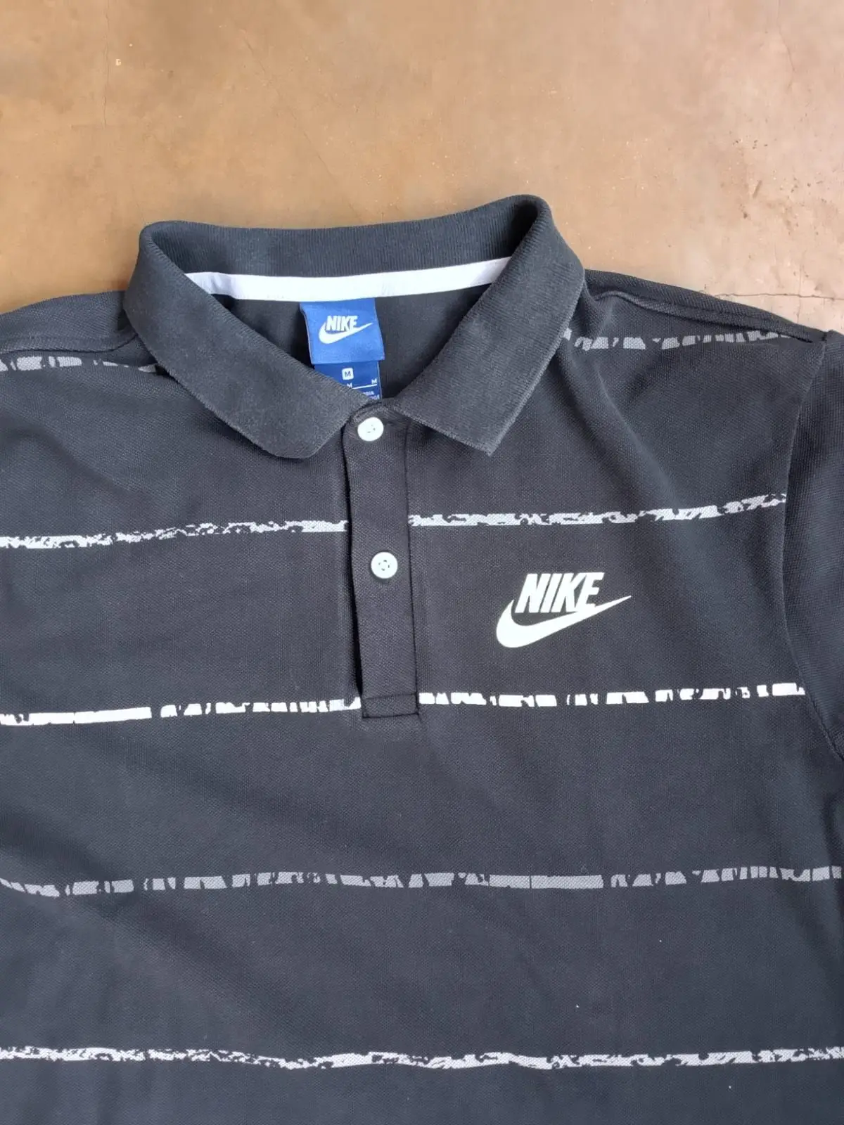 Nike Black Striped Polo Shirt