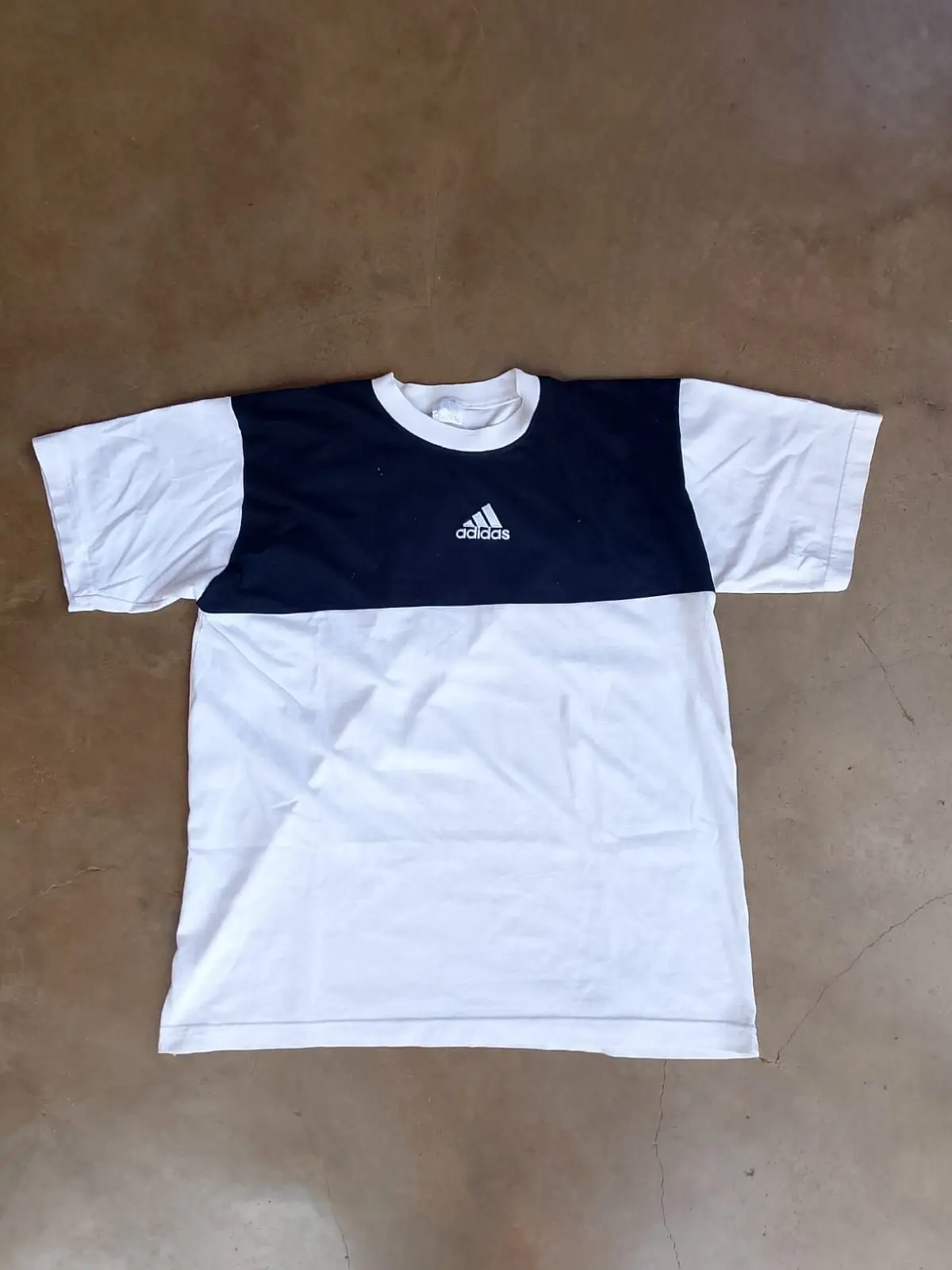 Adidas Colorblock T-Shirt White Black Small