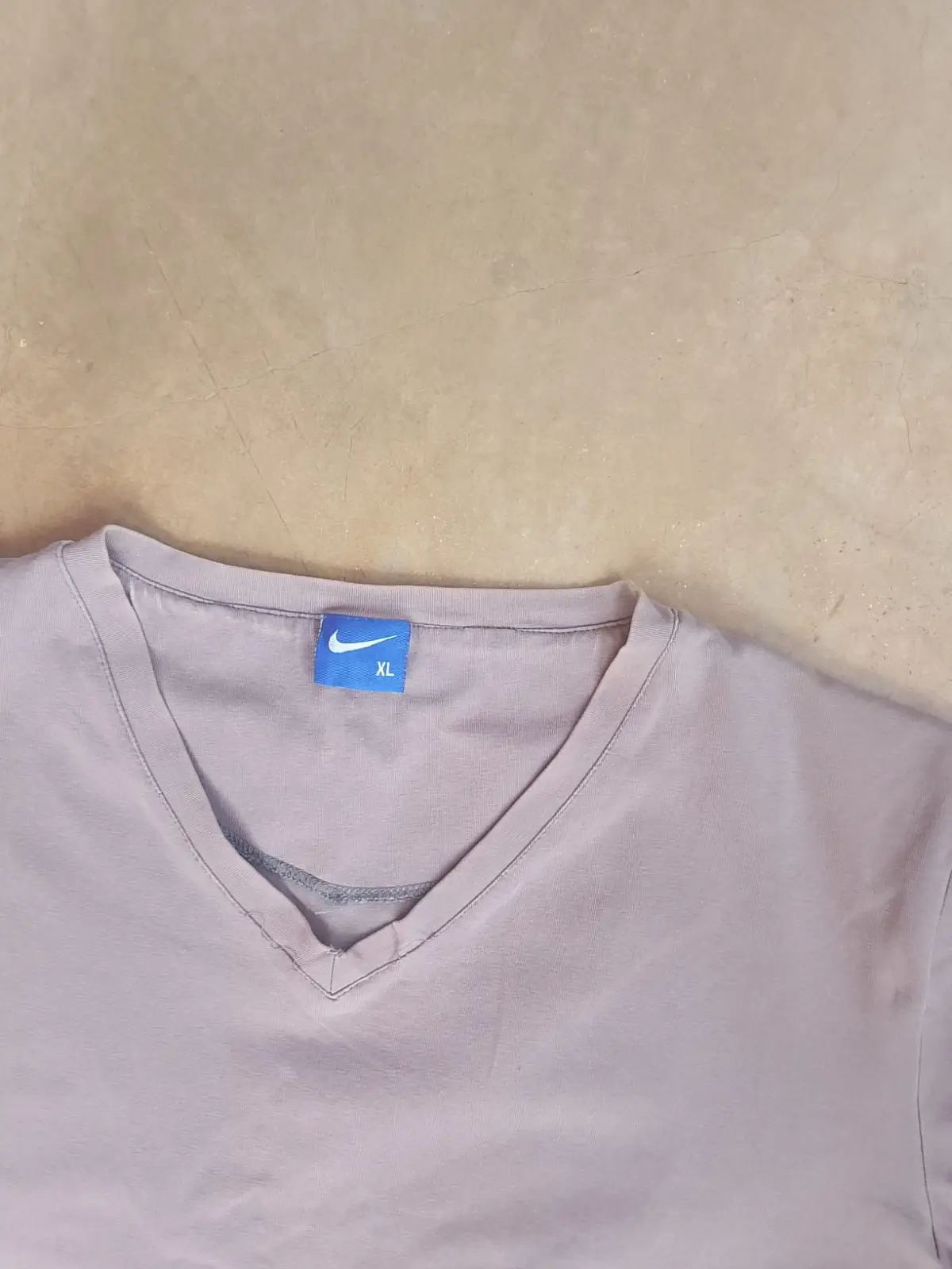 Nike V-Neck Short Sleeve T-Shirt Grey XL