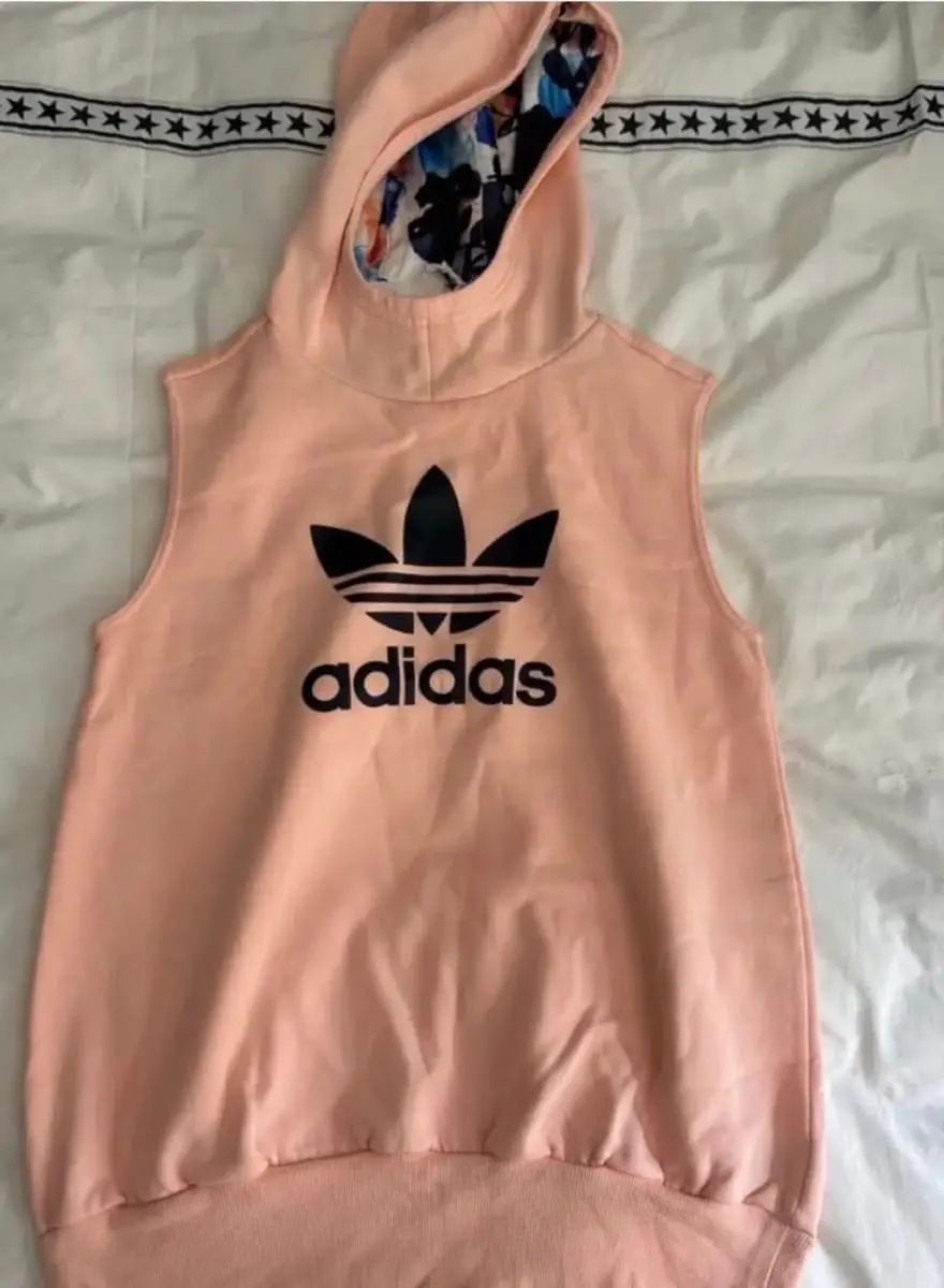 Adidas Originals Peach Trefoil Sleeveless Hoodie (Youth 11–12 Years)
