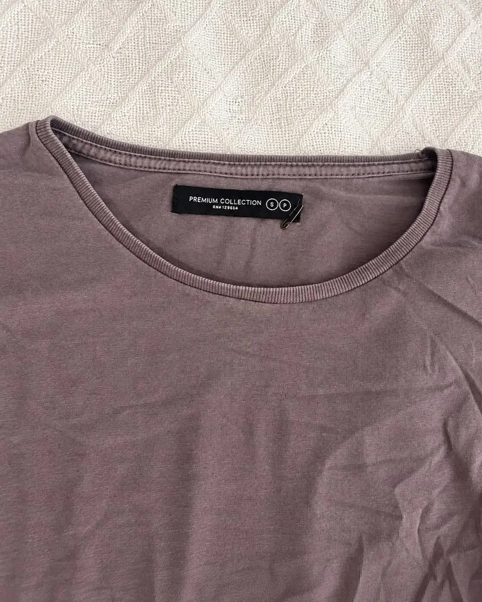 Cotton On Acid Washed Plum Grey Curved Hem Longline T-Shirt (Size Small)