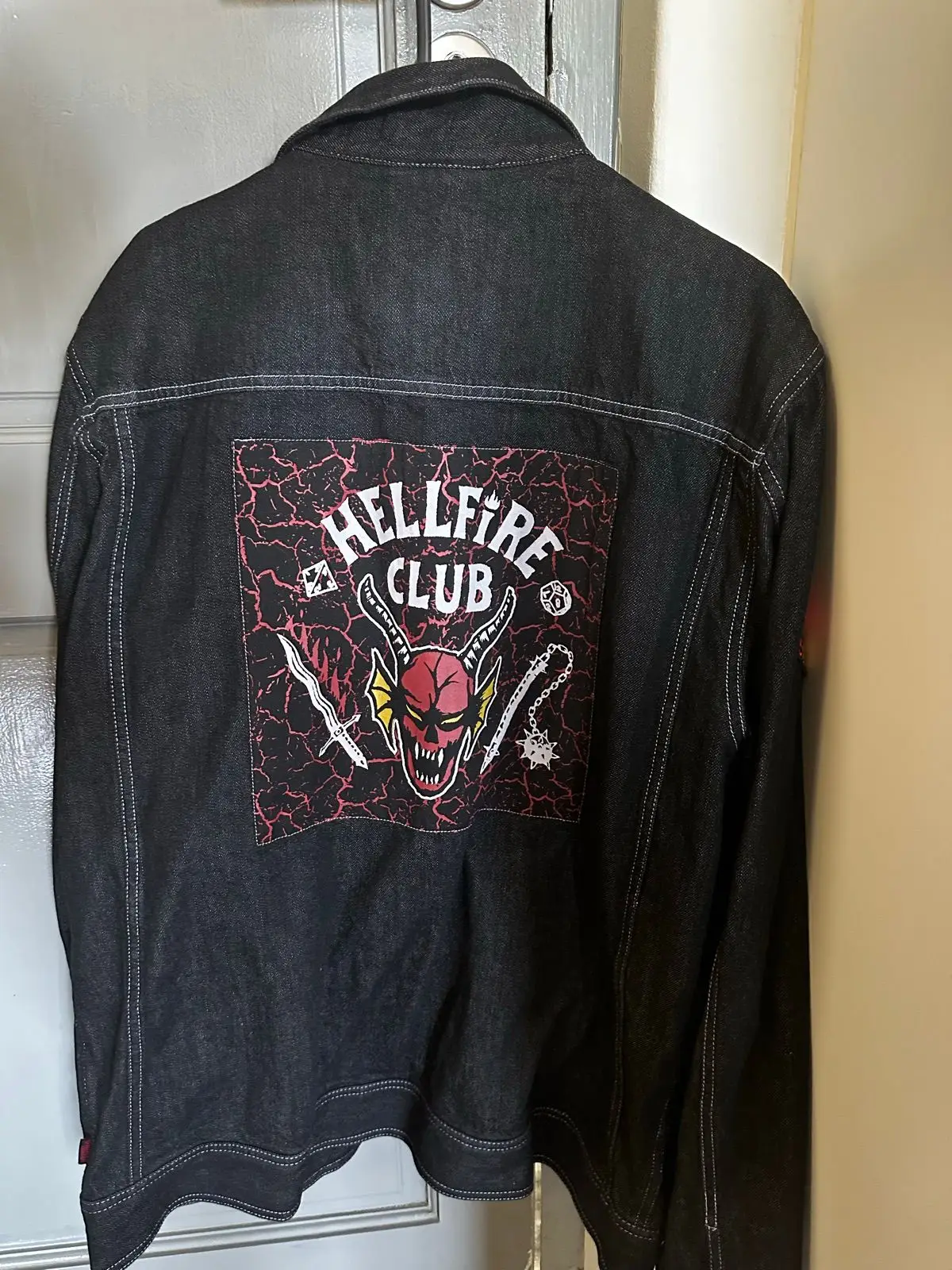 Vans Black Denim Jacket with Contrast Stitching XL