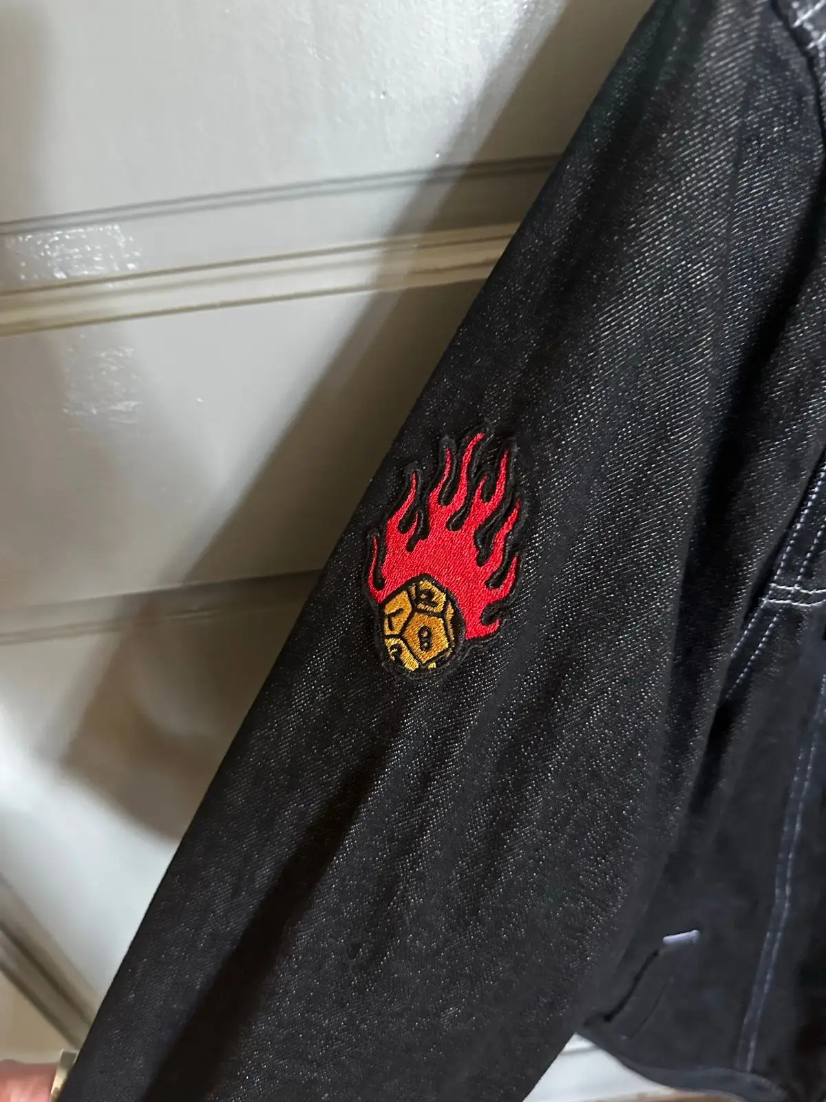Vans Black Denim Jacket with Contrast Stitching XL