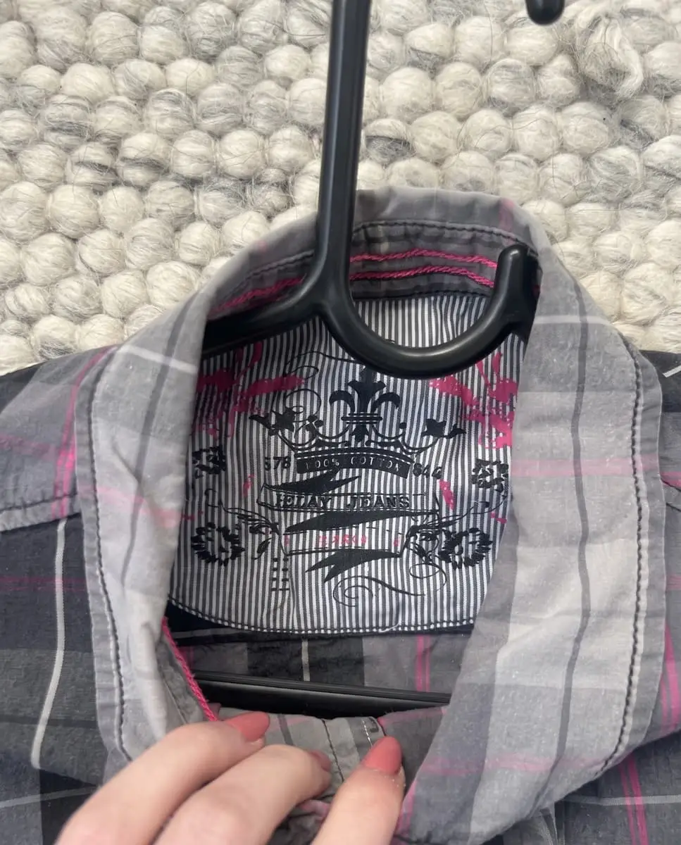 Relay Jeans Men’s Grey & Pink Plaid Check Long-Sleeve Shirt – XL