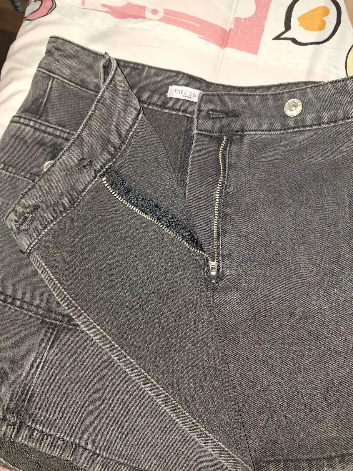 Edgars Black Denim Skort Size 8