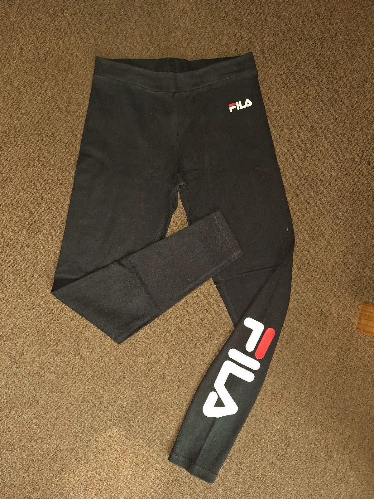 Fila Black Leggings with Leg Logo