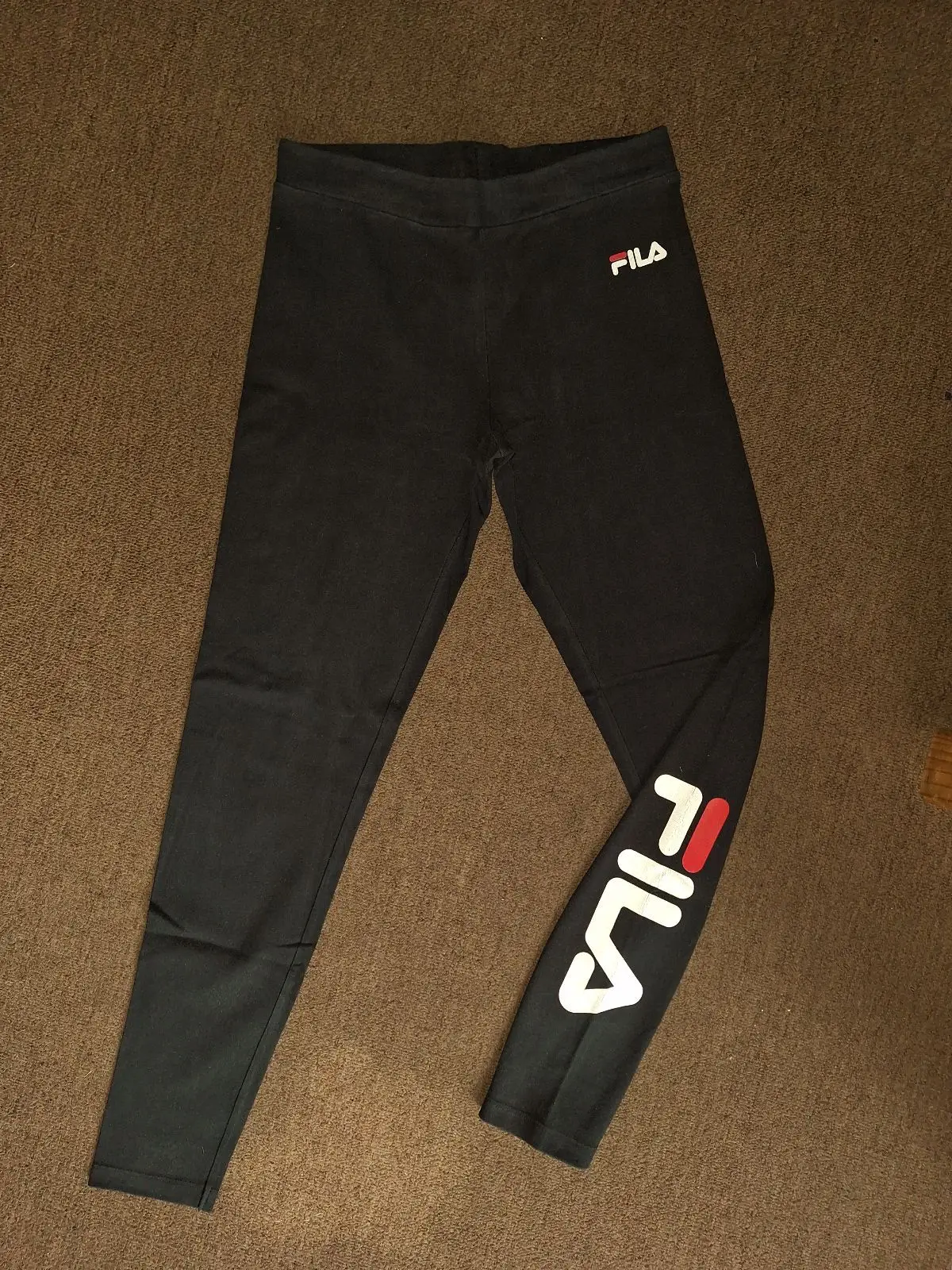 Fila Black Leggings with Leg Logo