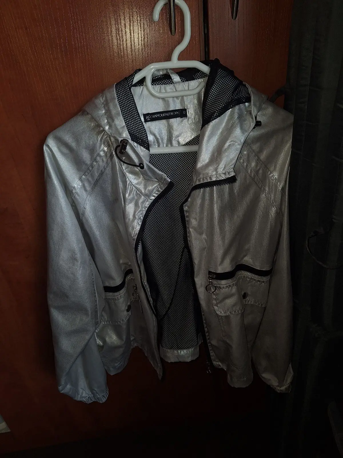 Edgars Silver Metallic Hooded Jacket
