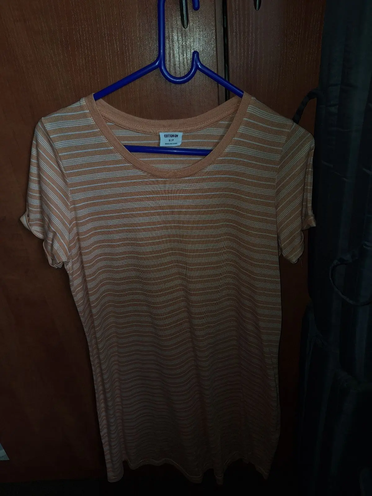 Cotton On Orange Striped T-Shirt S