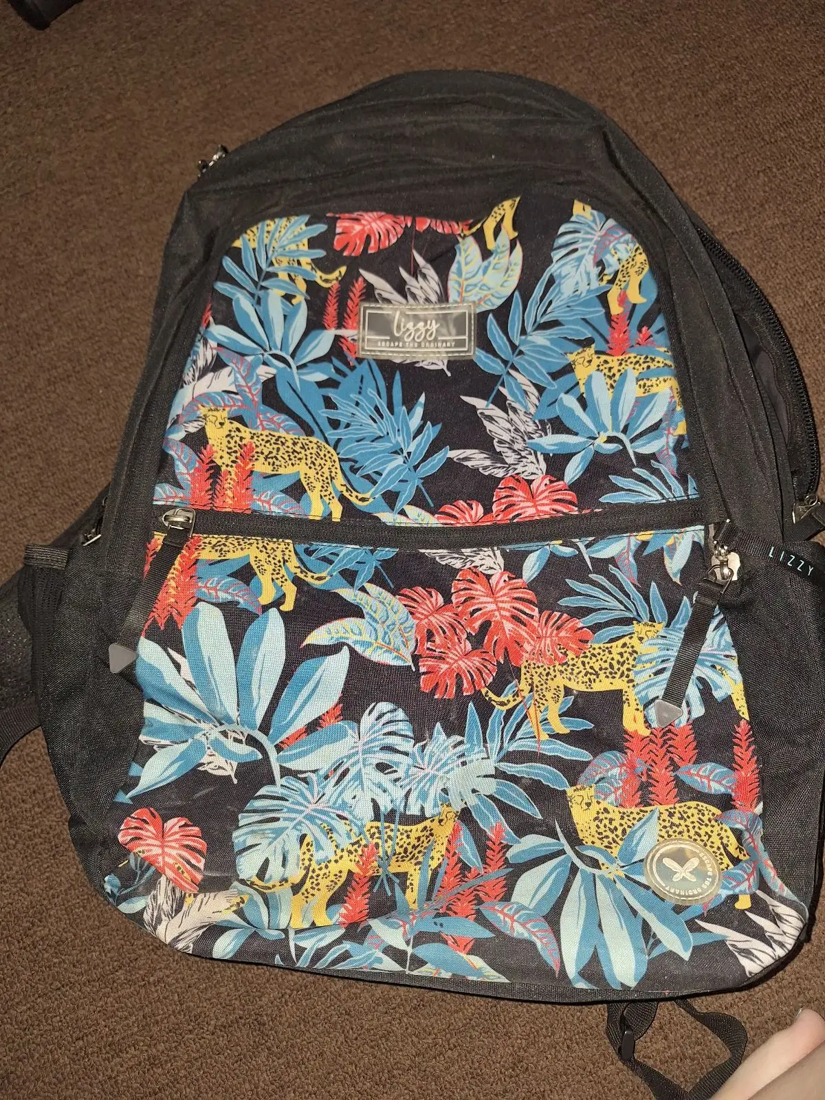 Lizzy Tropical Cheetah Print Backpack