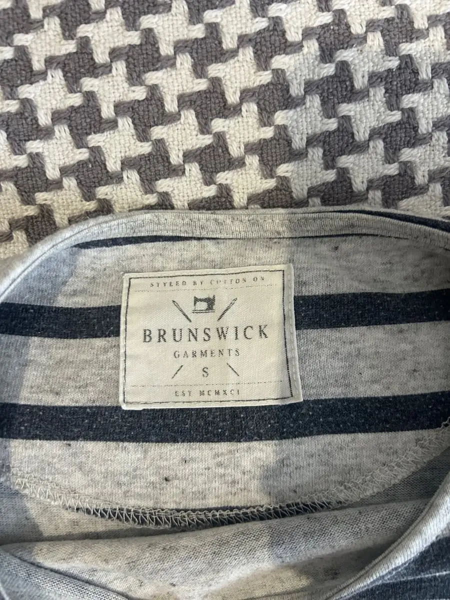 Cotton On Navy & Grey Striped Long Sleeve Tee (Size Small)