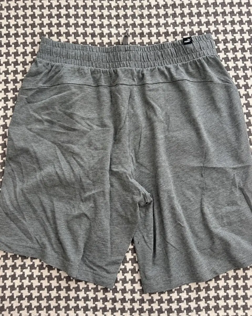 Puma Men’s Essentials Heather Grey Jersey Shorts – Large