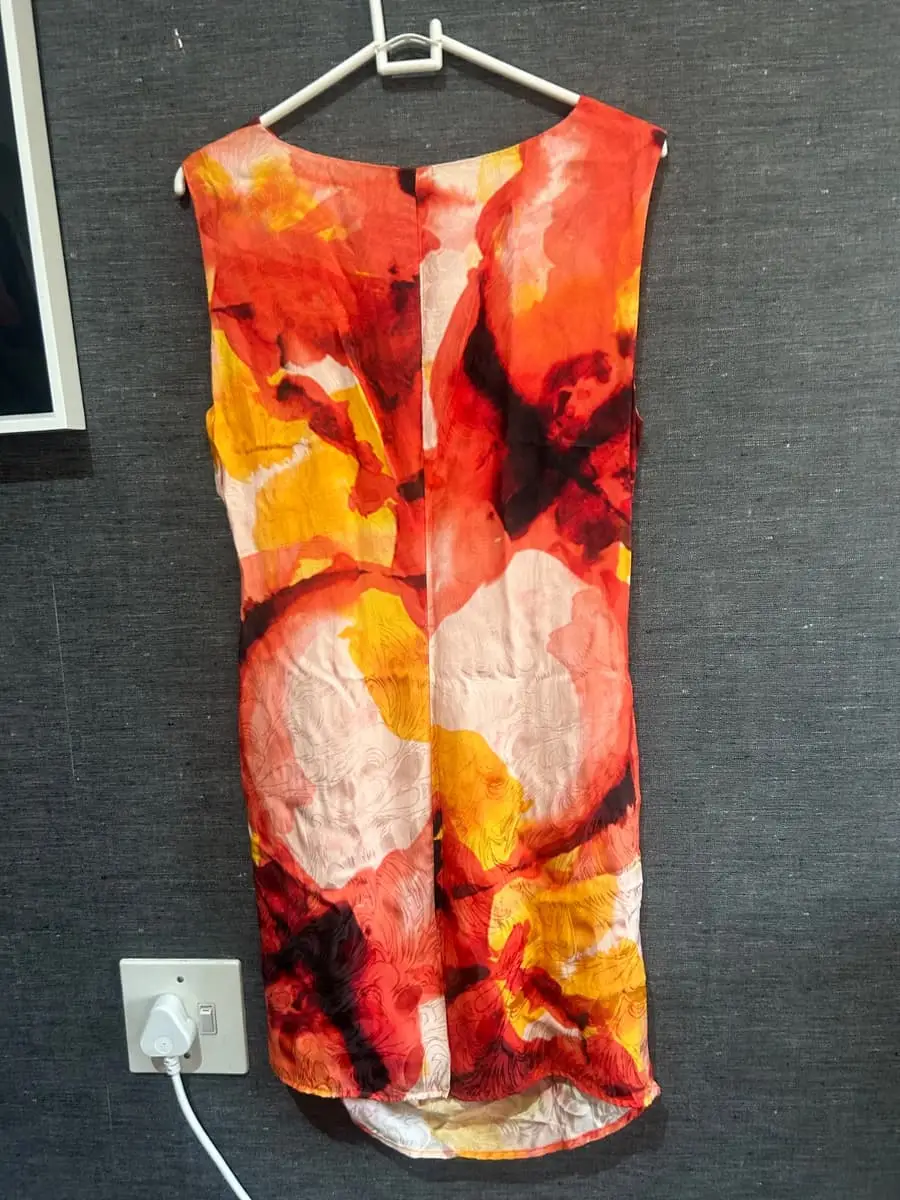 Witchery 100% Silk Draped Abstract Floral Dress (Size 12 / 36)