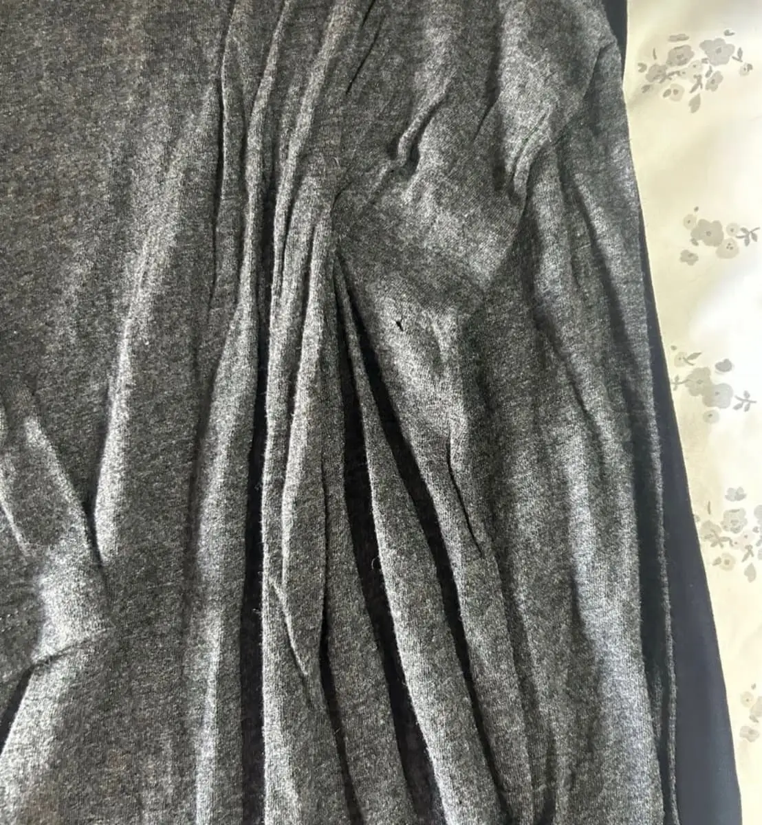 Trenery Charcoal Heather Draped Ruched Midi Dress (Size Small)