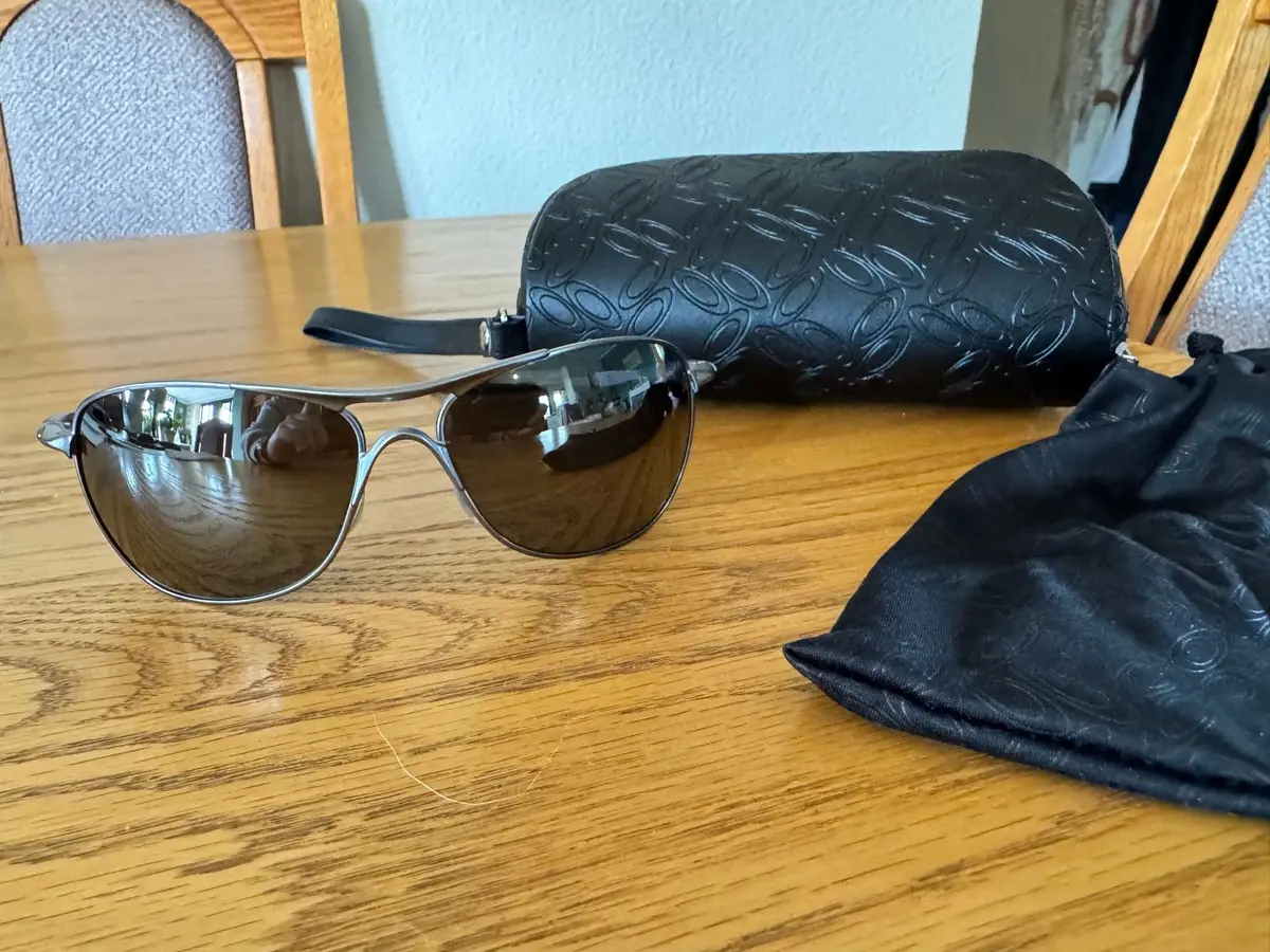 Oakley Silver-Tone Sunglasses with Case