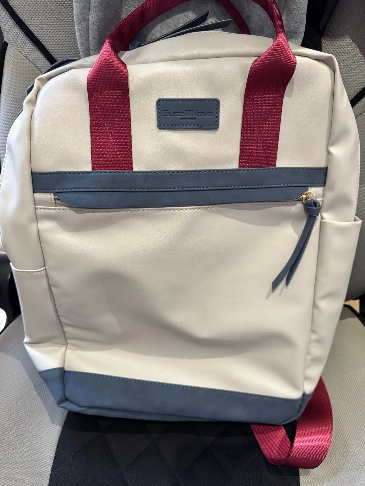 SupaNova Off-White and Blue Backpack