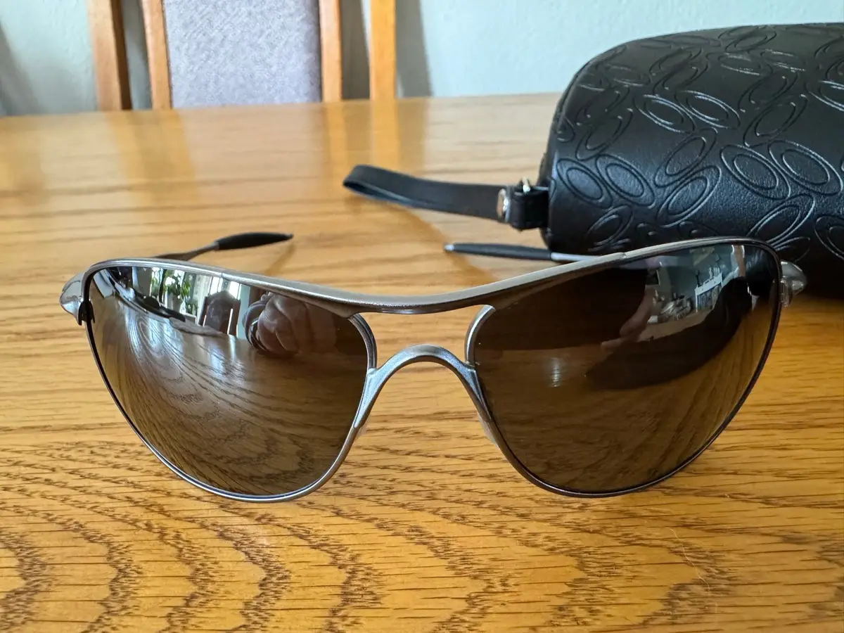 Oakley Silver-Tone Sunglasses with Case
