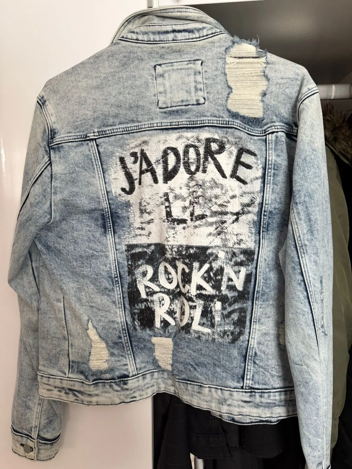 Woolworths RE:DENIM Distressed Acid Wash Denim Jacket Size 14
