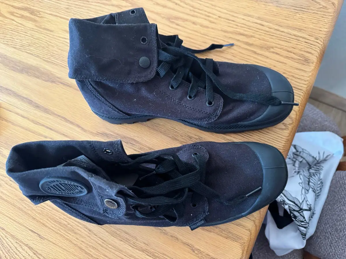 Palladium Black Fold-Over Boots Size 8