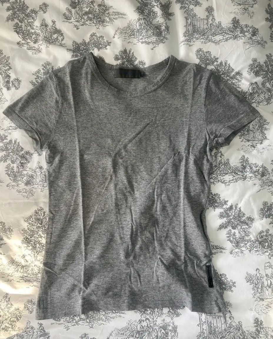 Oaktree Vintage Heather Grey 100% Cotton Fitted Crewneck Tee (Size Small)