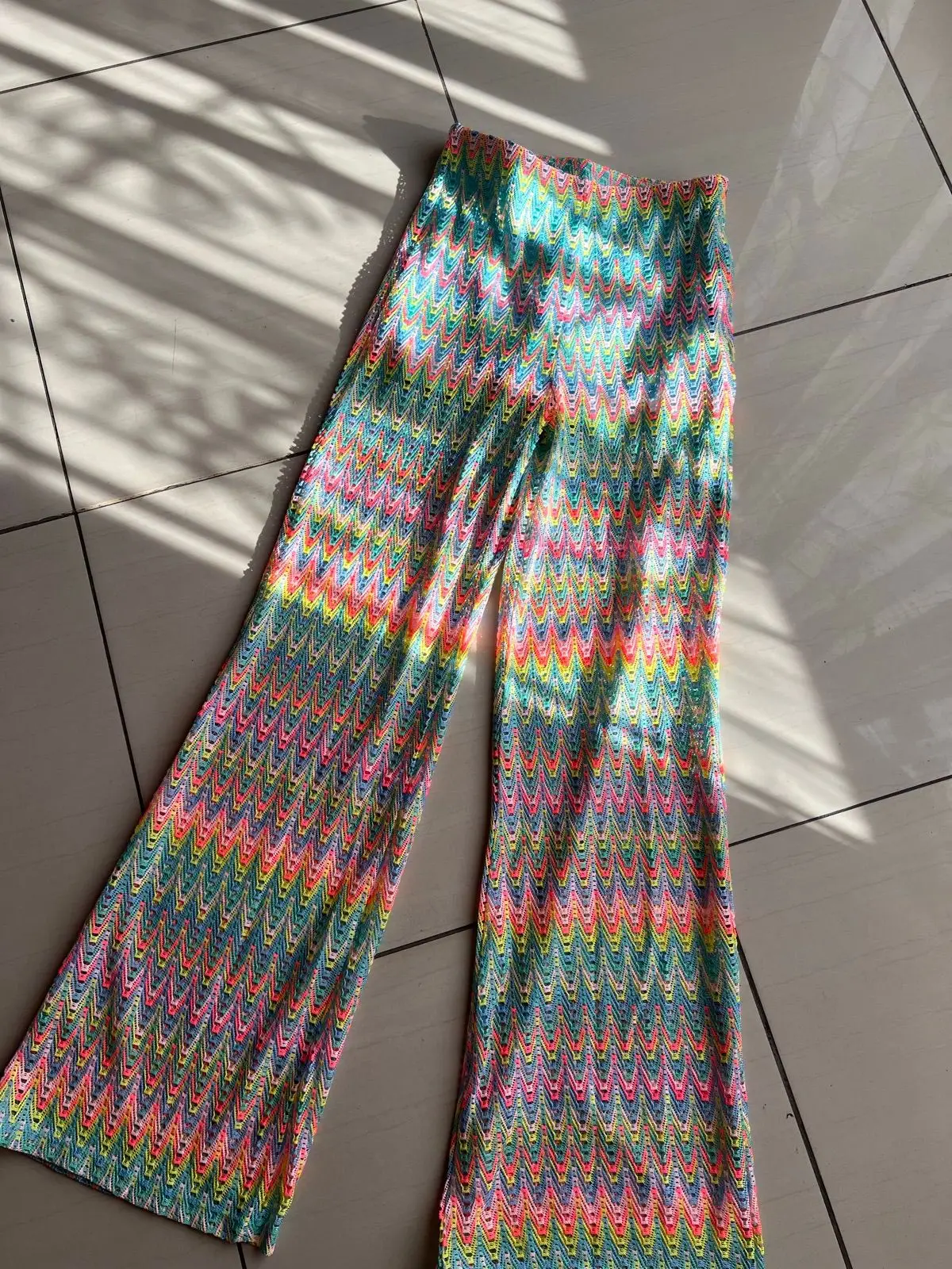 Asos Multi-Coloured Zigzag Pattern Pants S