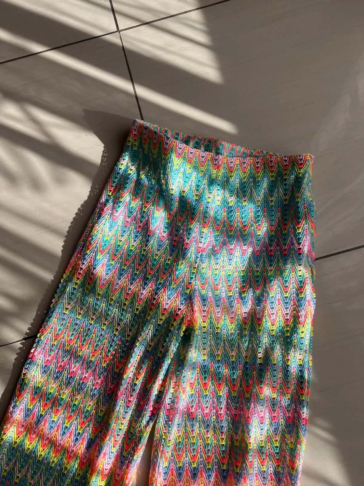 Asos Multi-Coloured Zigzag Pattern Pants S