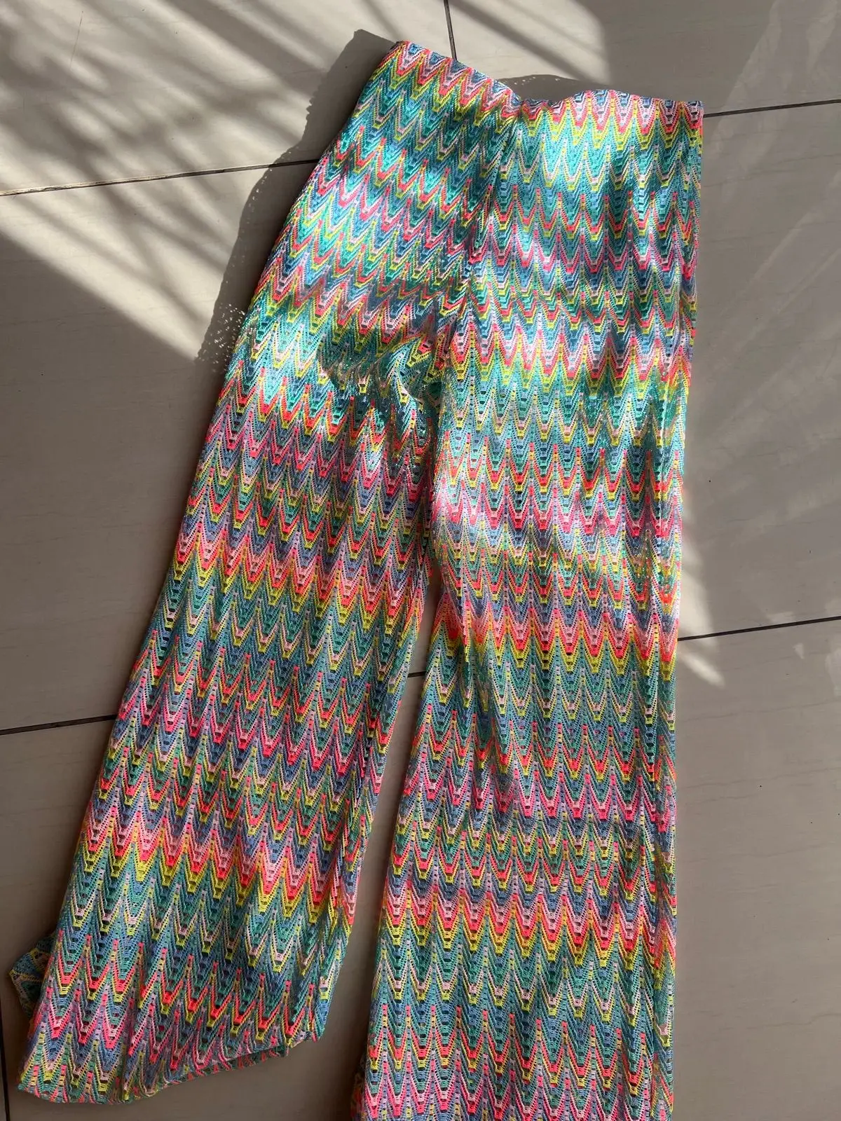 Asos Multi-Coloured Zigzag Pattern Pants S