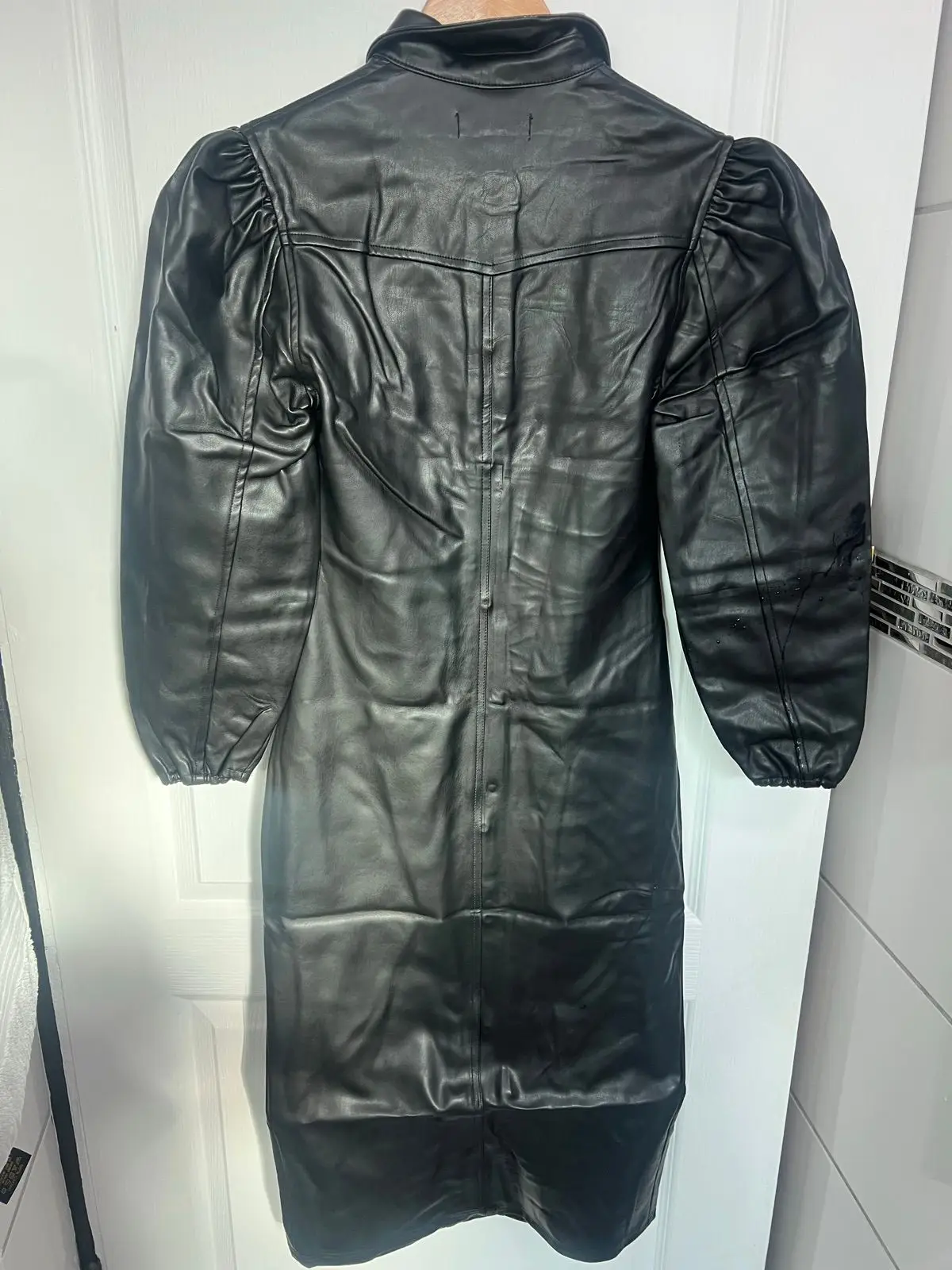 Urban Bliss Black Faux Leather Dress with Long Sleeves