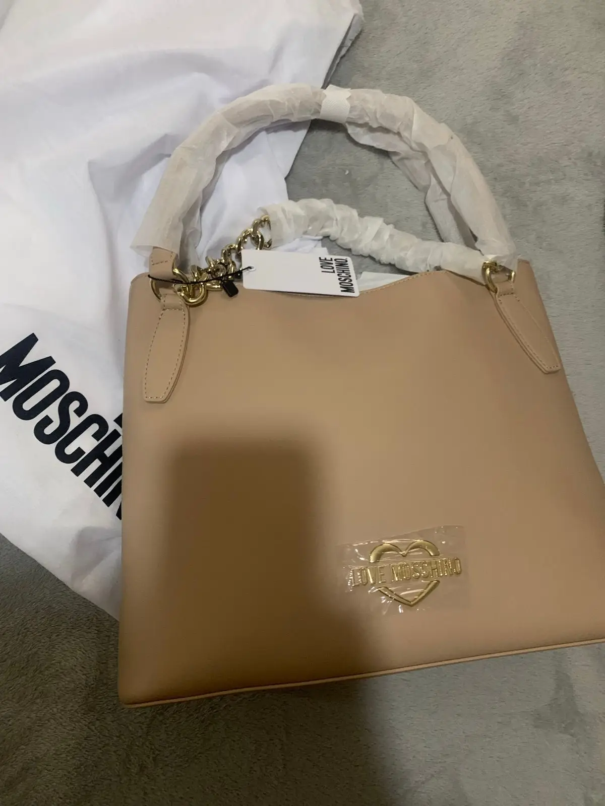 Moschino Love Moschino Nude Handbag with Dust Bag