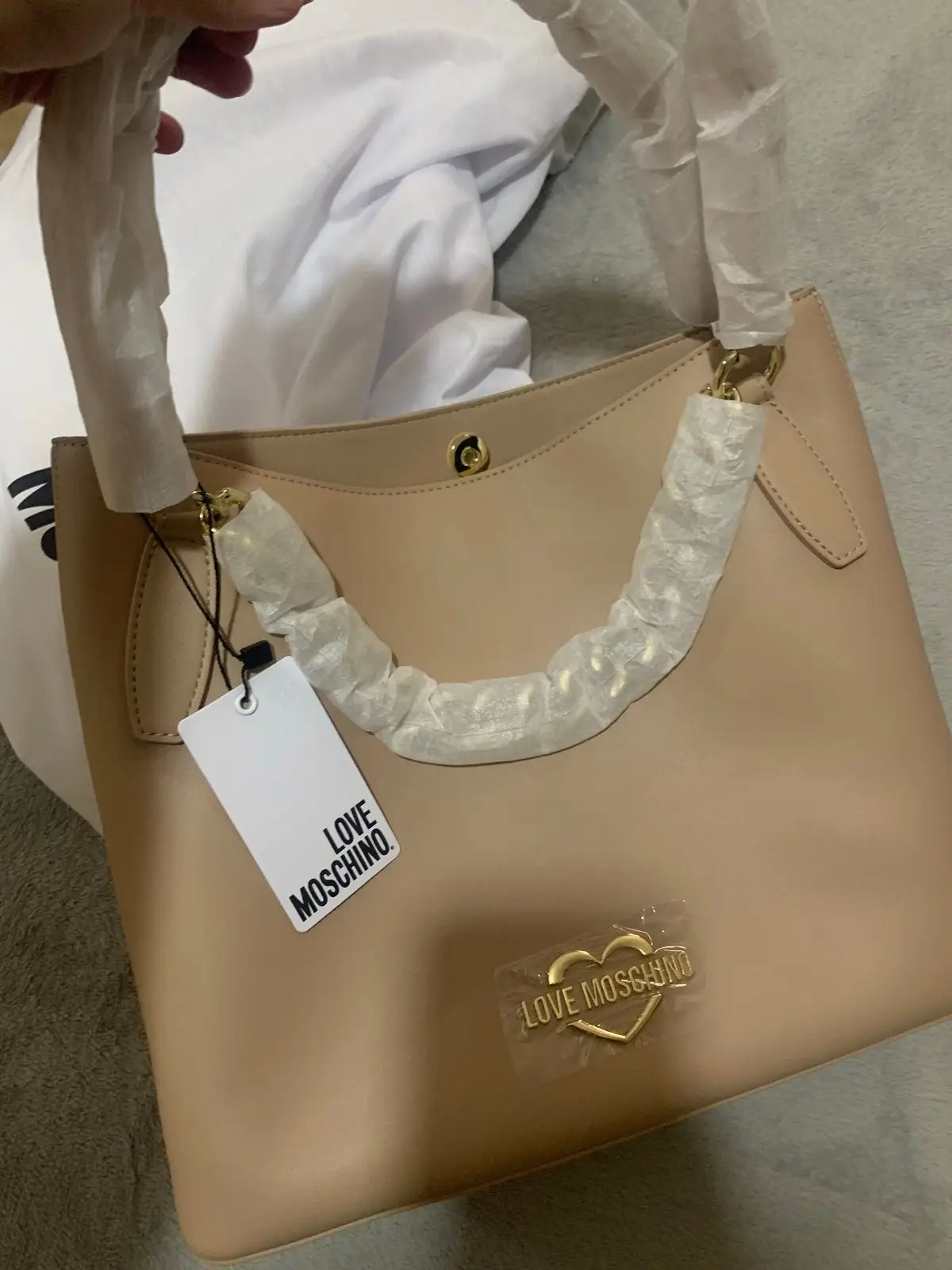 Love Moschino Nude Handbag with Dust Bag