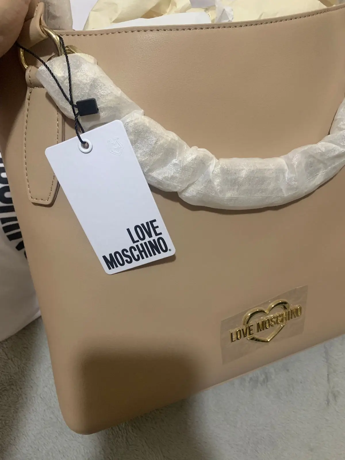 Love Moschino Nude Handbag with Dust Bag