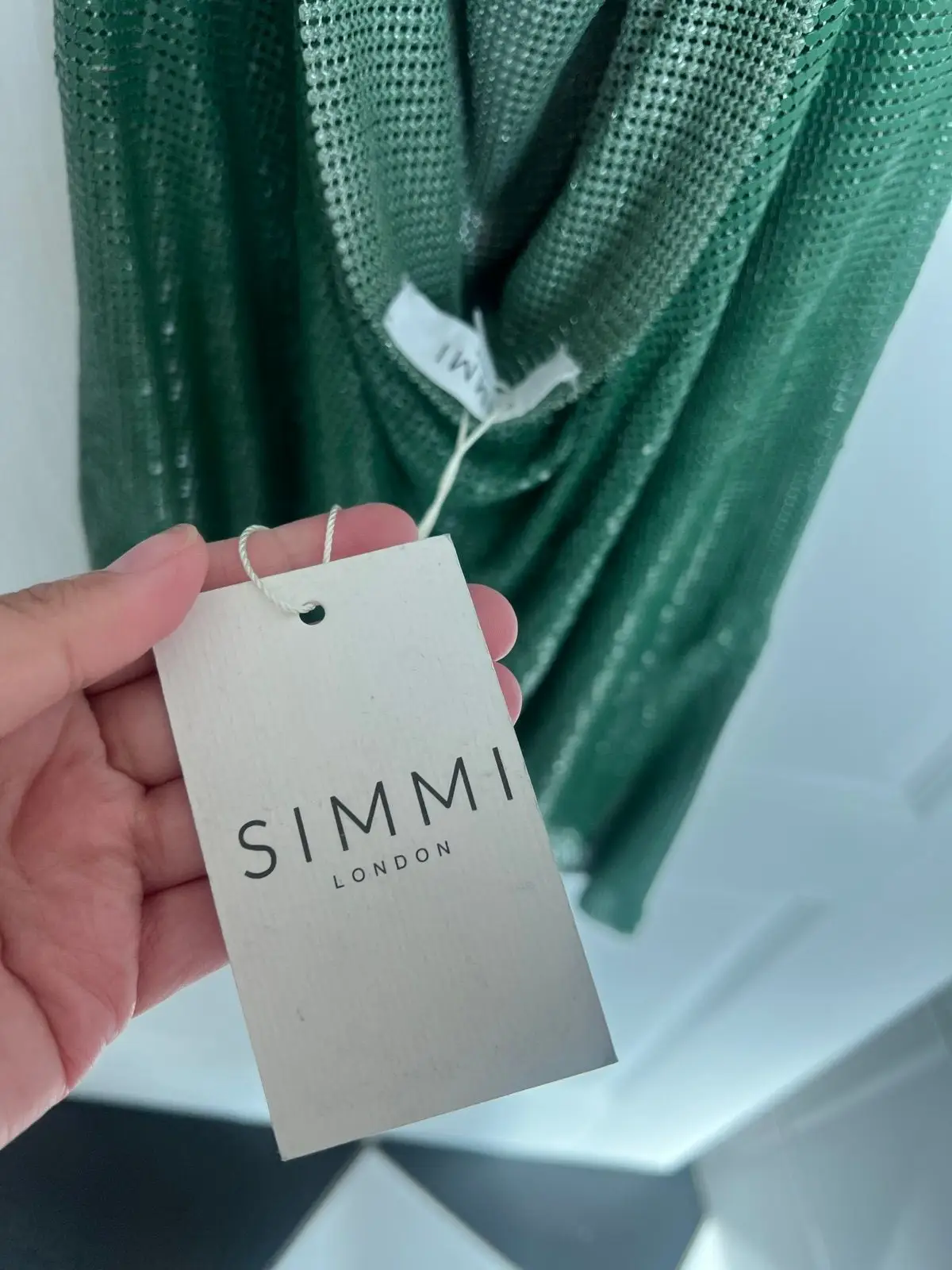ASOS Green Halter Neck Metallic Chainmail Dress