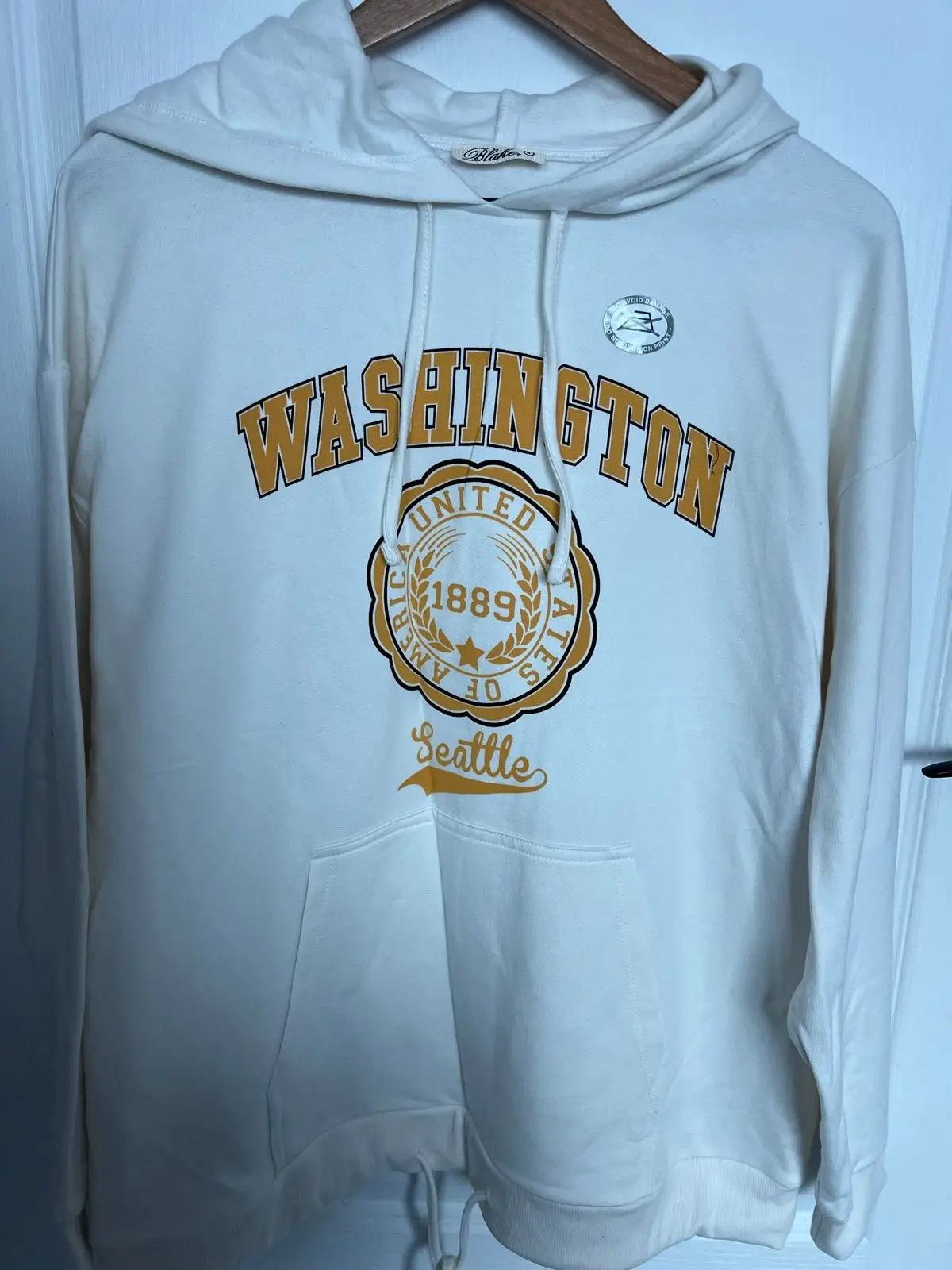 Washington Seattle Graphic Hoodie Cream