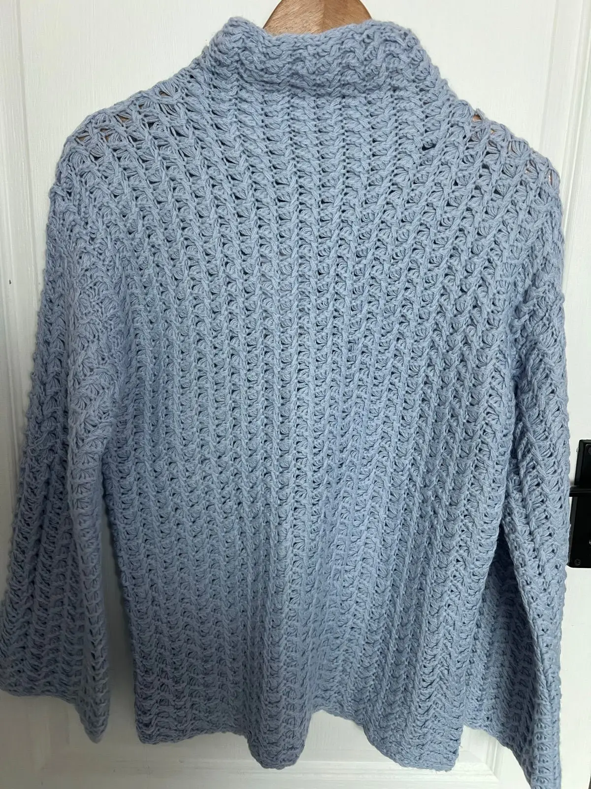 Missguided Blue Crochet Knit Jumper