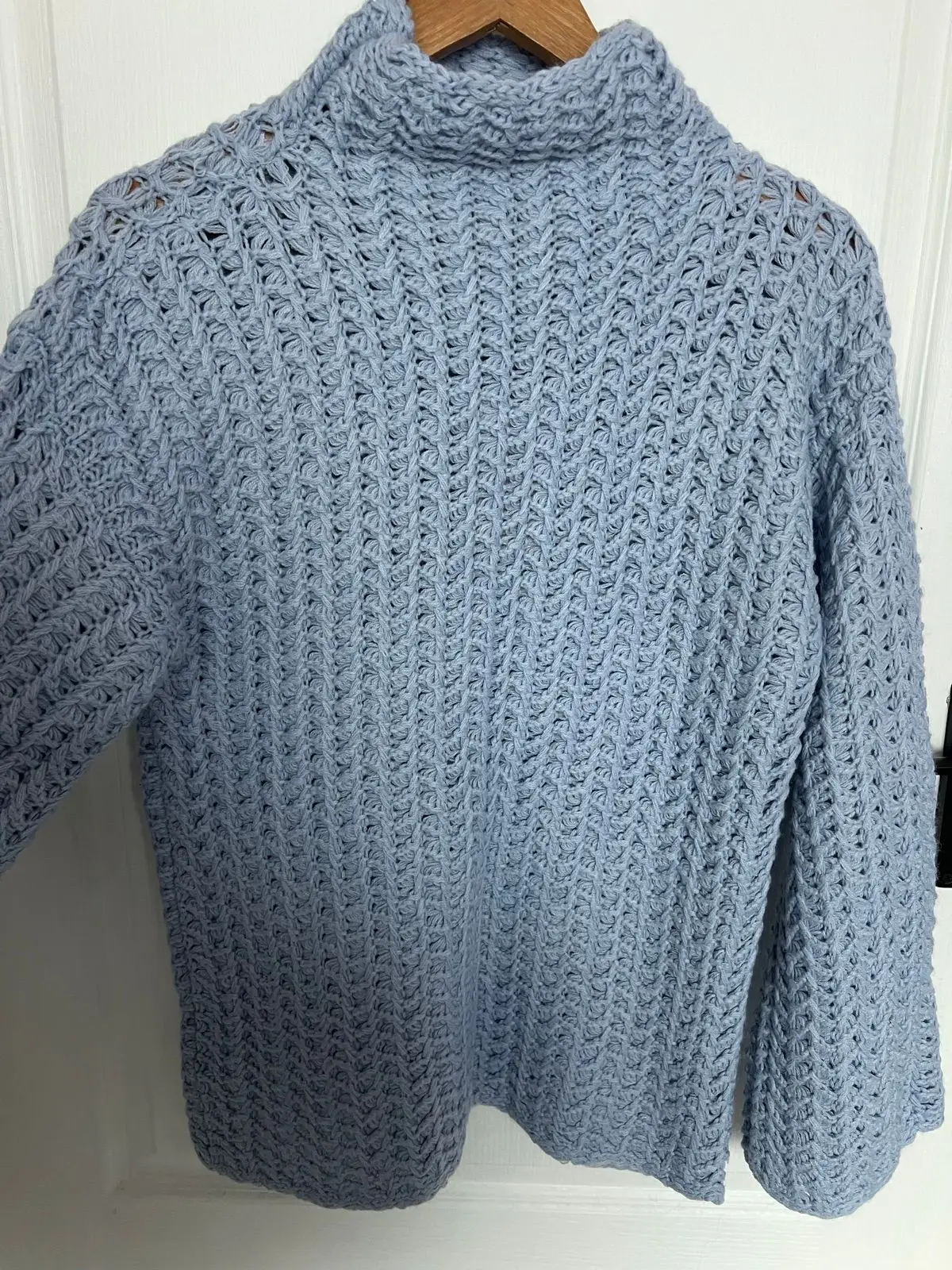 Missguided Blue Crochet Knit Jumper