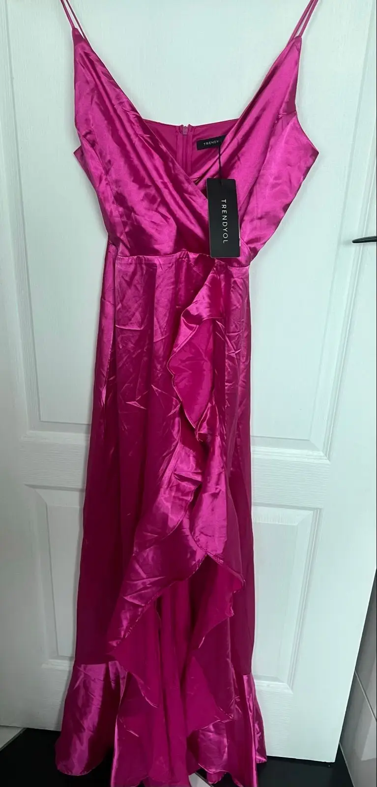 Trendyol Pink Satin Maxi Dress