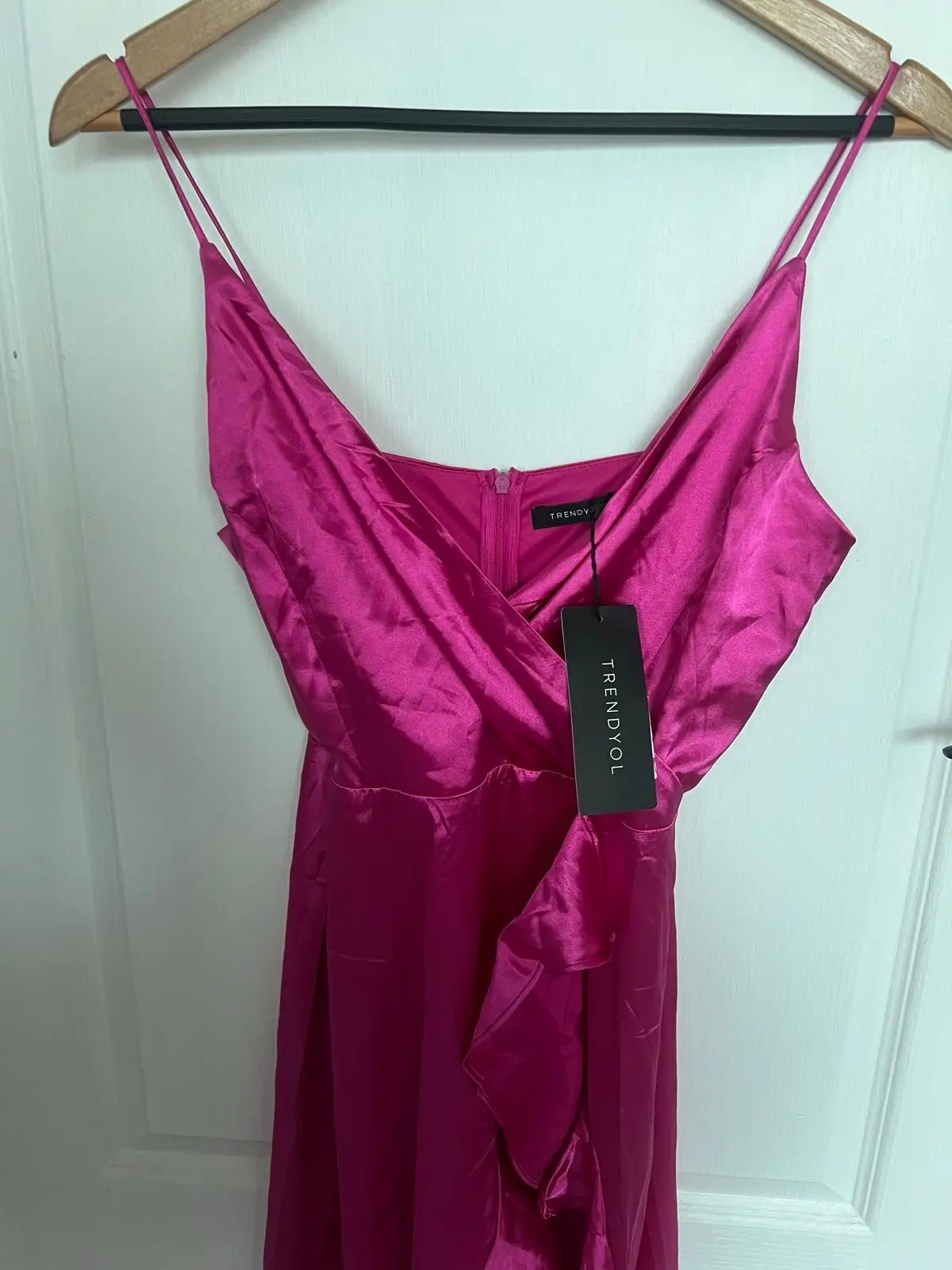 Trendyol Pink Satin Maxi Dress