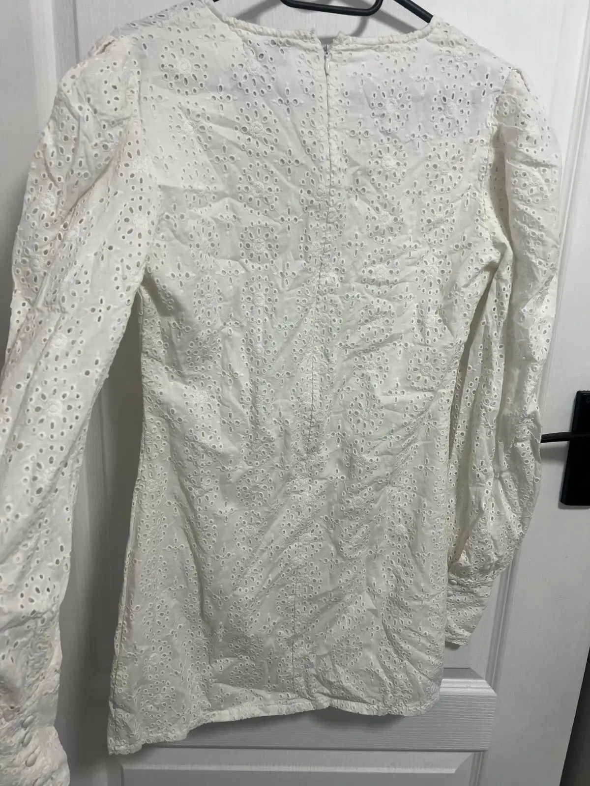 XLE White Eyelet Long Sleeve Dress with Tags