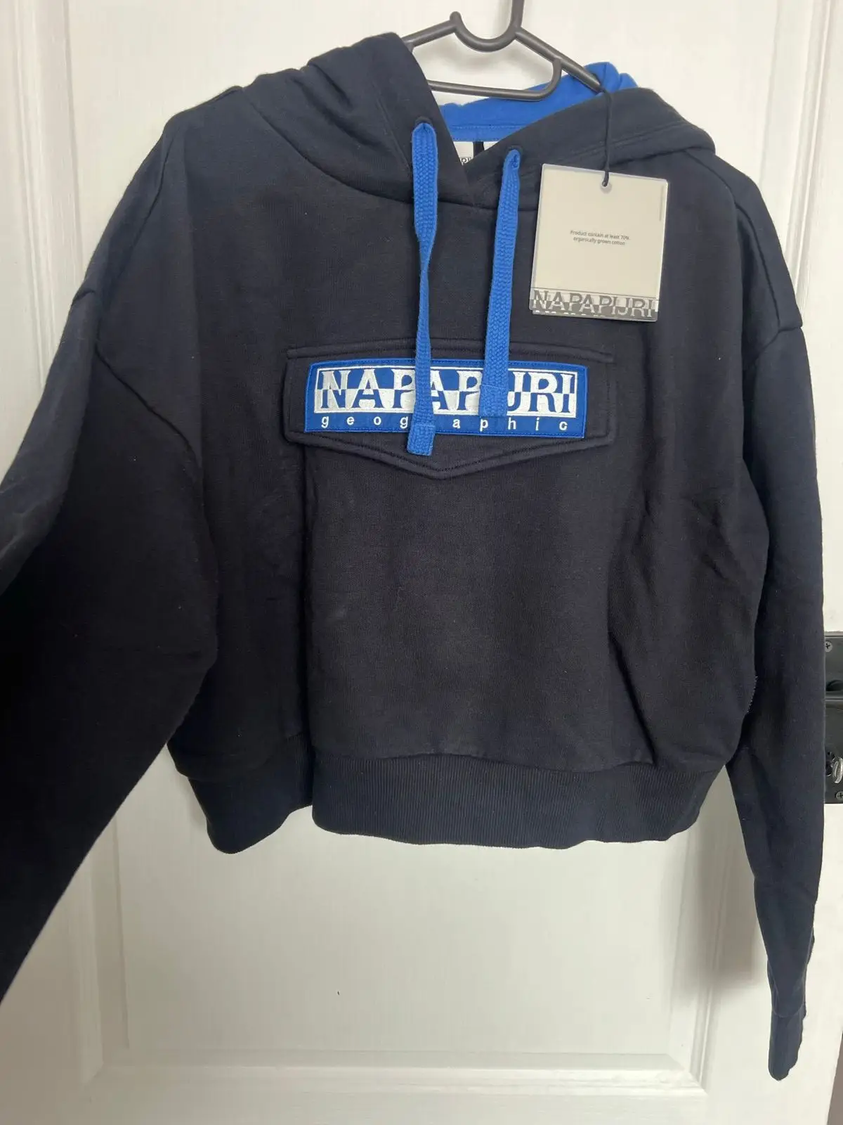 Napapijri Blue Hoodie with Front Pouch Pocket