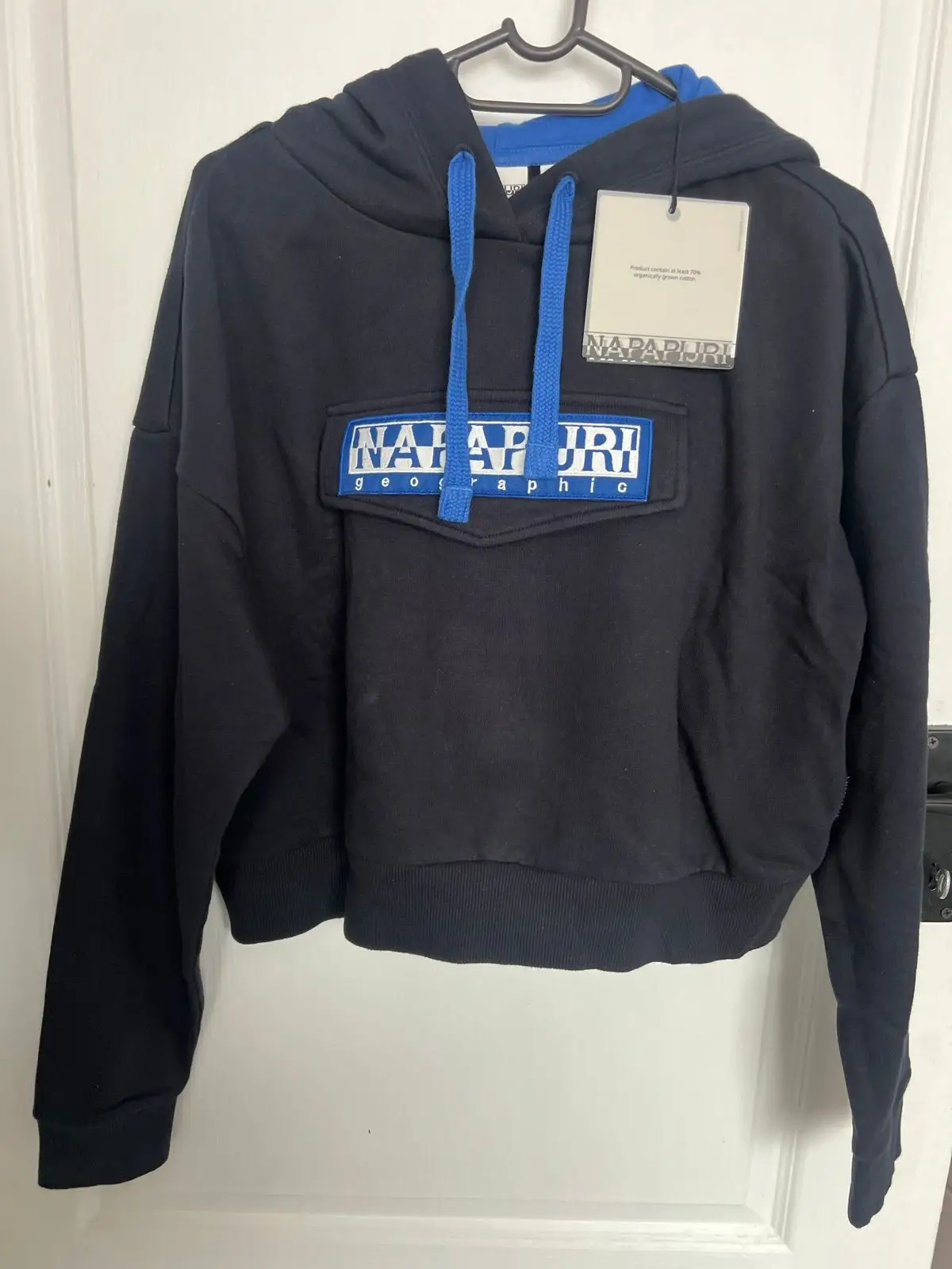 Napapijri Blue Hoodie with Front Pouch Pocket