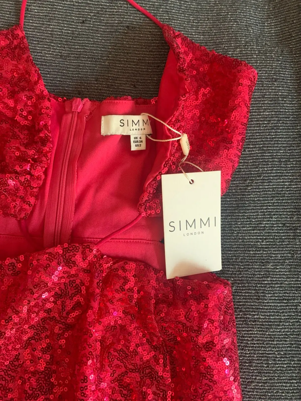 Simmi London Red Sequin Dress