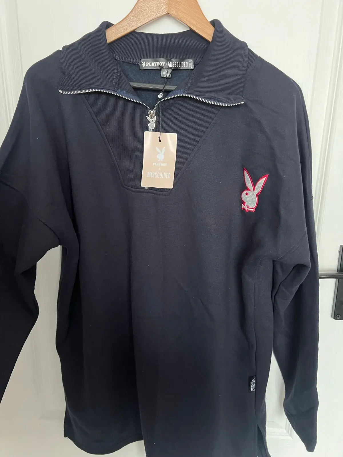 Missguided Playboy x Missguided Quarter Zip Sweatshirt