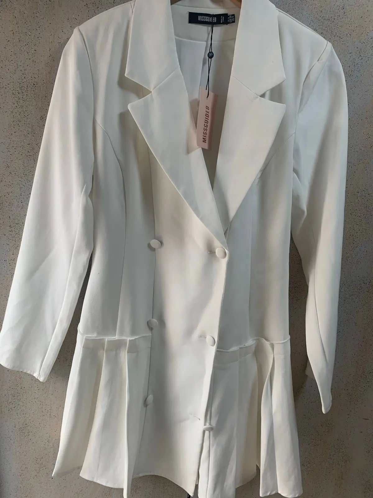 Missguided White Blazer Dress Size S