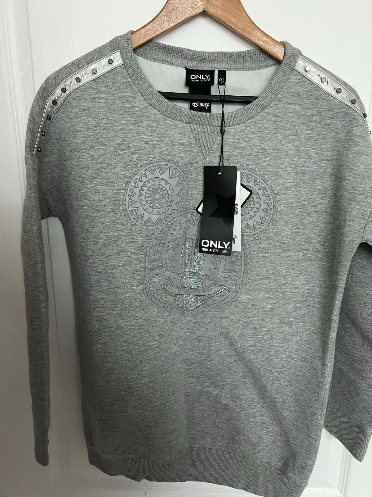 Only Disney Mickey Mouse Grey Sweatshirt Size S New with Tags