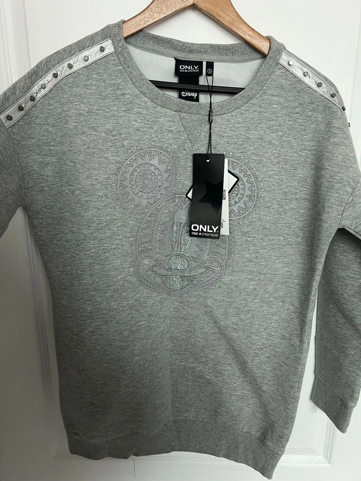 Only Disney Mickey Mouse Grey Sweatshirt Size S New with Tags