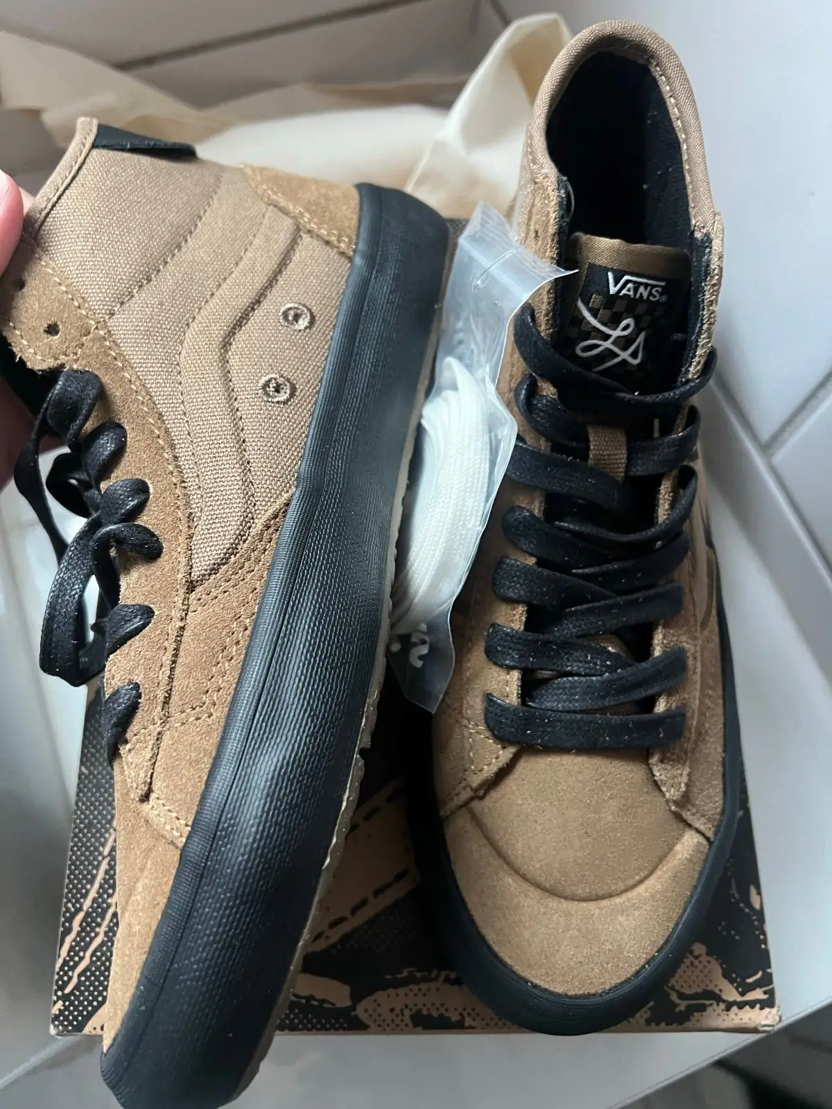 Vans The Lizzie Brown Black High Top Sneakers