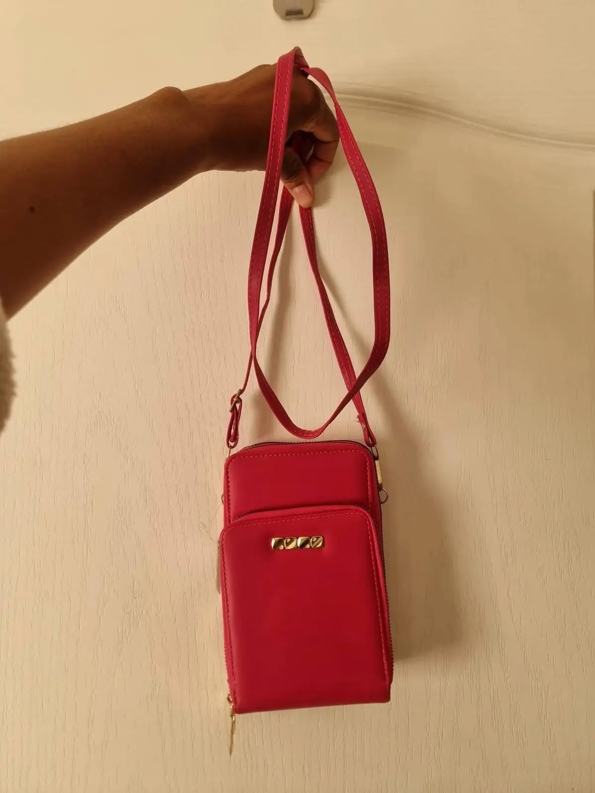 YDE Pink Crossbody Bag with Multiple Compartments