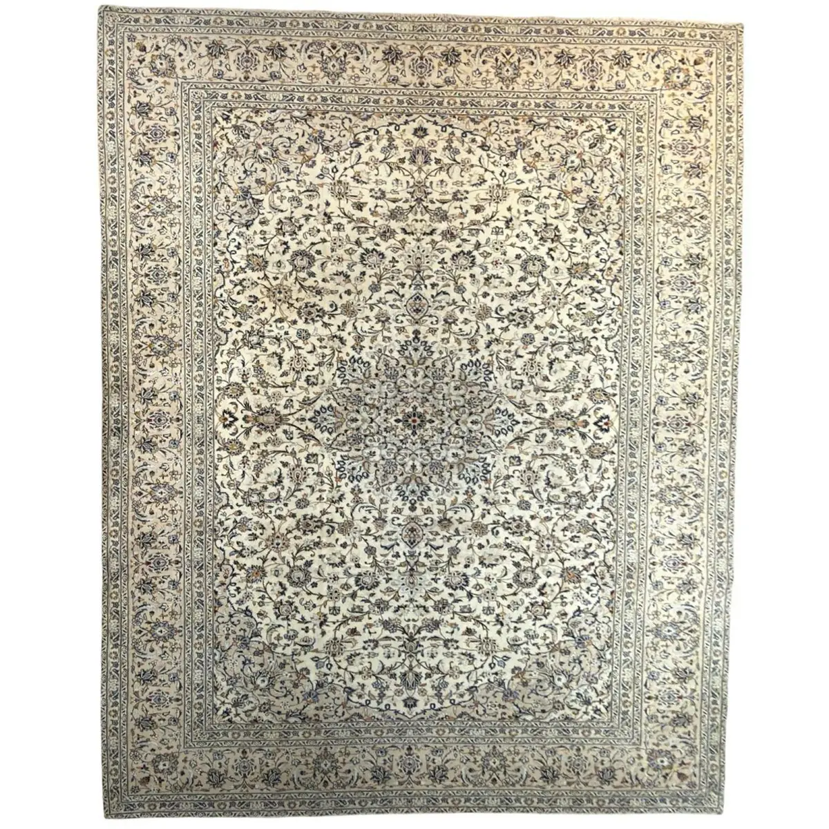 Persian Kashan Cream Wool Rug